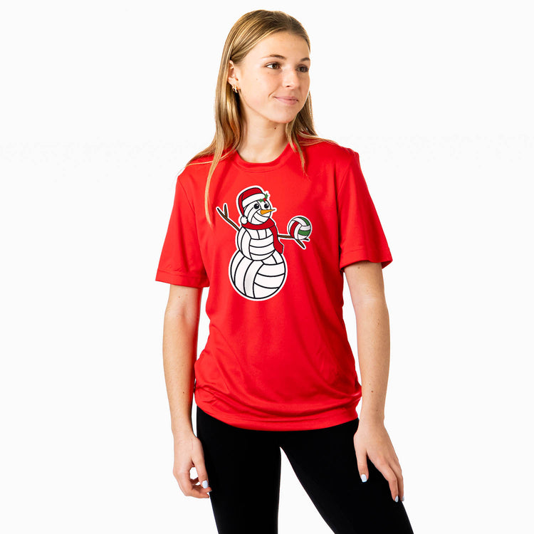 Volleyball Short Sleeve Performance Tee - Serving Holiday Cheer