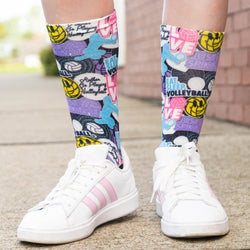 Volleyball Graphic Flex Mid-Calf Socks - Volleyball Life