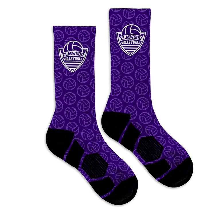 Custom Team Graphic Flex Mid-Calf Socks - Volleyball
