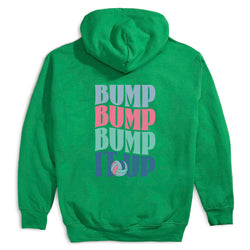 Volleyball Hooded Sweatshirt - Bump Bump Bump It Up (Back Design)  [Green/Youth Small] - SS