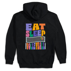 Volleyball Hooded Sweatshirt - Volley All Day (Back Design) 