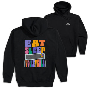 Volleyball Hooded Sweatshirt - Volley All Day (Back Design) 