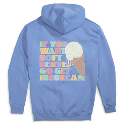 Volleyball Hooded Sweatshirt - If You Want Soft Serve (Back Design) [Carolina/Youth Medium] - SS