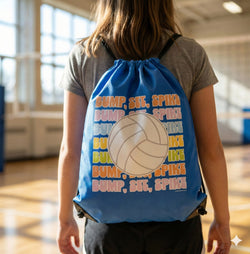 Volleyball Drawstring Backpack - Bump, Set, Spike
