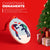 Wrestling Round Ceramic Ornament - Silhouettes with Santa Hat