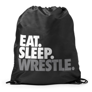 Wrestling Sport Pack Cinch Sack Eat Sleep Wrestle (Stack) [Black] - SS