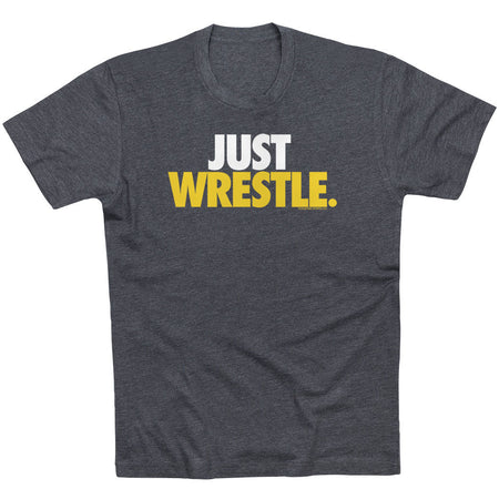 Wrestling Tshirt Short Sleeve Just Wrestle [Charcoal/Youth Medium] - SS