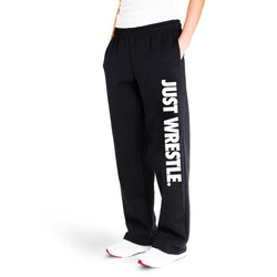 Wrestling Fleece Sweatpants - Just Wrestle [Black/White/Adult Large] - SS