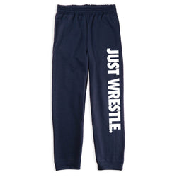 Wrestling Fleece Sweatpants - Just Wrestle [Navy/Youth Medium] - SS