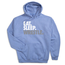 Wrestling Hooded Sweatshirt - Eat Sleep Wrestle (Stack) [Youth Medium/Carolina] - SS