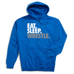 Wrestling Hooded Sweatshirt - Eat Sleep Wrestle (Stack) [Adult Medium/Royal] - SS