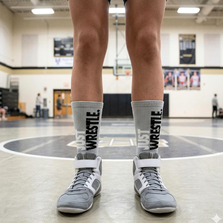 Wrestling Woven Mid-Calf Socks - Just Wrestle (Gray)