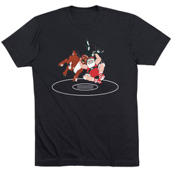 Wrestling T-Shirt Short Sleeve - Wrestling Reindeer