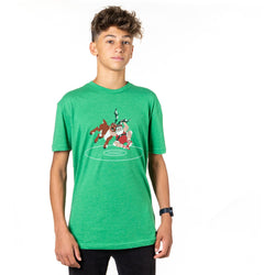 Wrestling T-Shirt Short Sleeve - Wrestling Reindeer [Green/Youth Medium] - SS