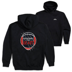 Wrestling Hooded Sweatshirt - Unleash The Beast (Back Design) [Youth Medium/Black] - SS