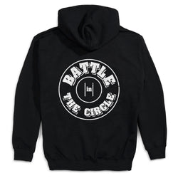 Wrestling Hooded Sweatshirt - Battle In Circle (Back Design) [Black/Youth Medium] - SS