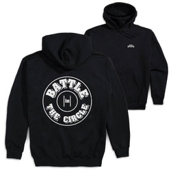 Wrestling Hooded Sweatshirt - Battle In Circle (Back Design) [Adult Small/Black] - SS