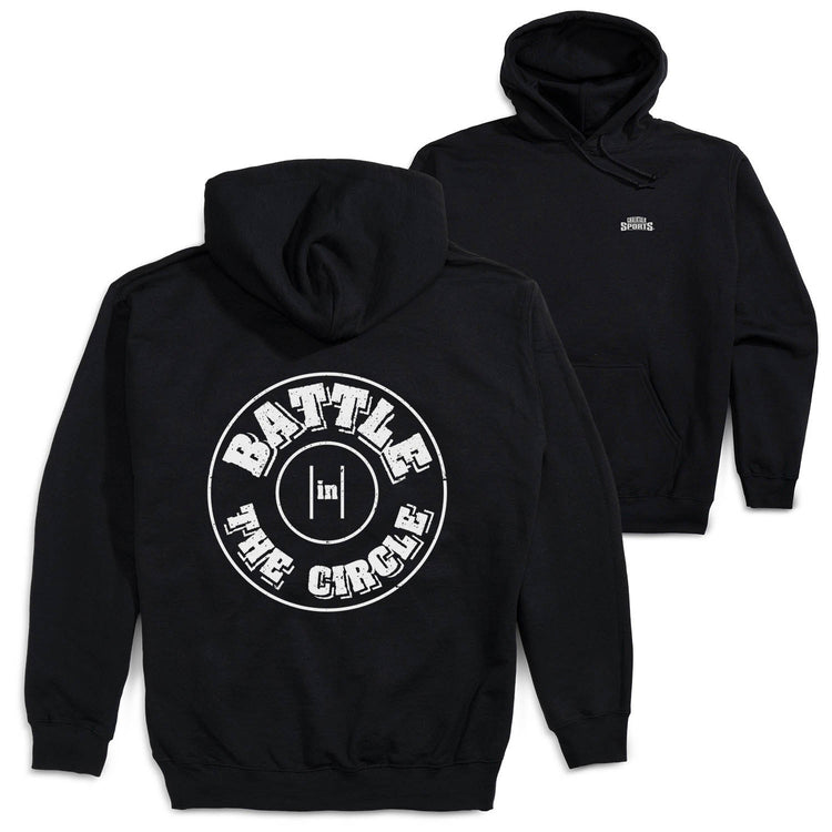 Wrestling Hooded Sweatshirt - Battle In Circle (Back Design) [Adult Small/Black] - SS