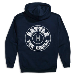 Wrestling Hooded Sweatshirt - Battle In Circle (Back Design) [Navy/Youth Medium] - SS
