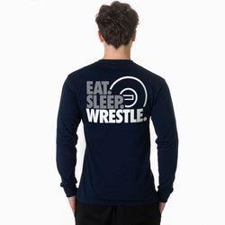 Wrestling Tshirt Long Sleeve - Eat. Sleep. Wrestle (Back Design)