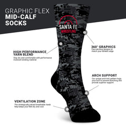 Custom Team Graphic Flex Mid-Calf Socks - Wrestling