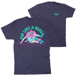 Wrestling Short Sleeve T-Shirt - Pin Like a Beast (Back Design)