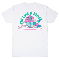 Wrestling Short Sleeve T-Shirt - Pin Like a Beast (Back Design)