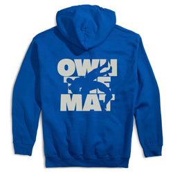 Wrestling Hooded Sweatshirt - Own The Mat (Back Design) [Royal/Adult Small] - SS