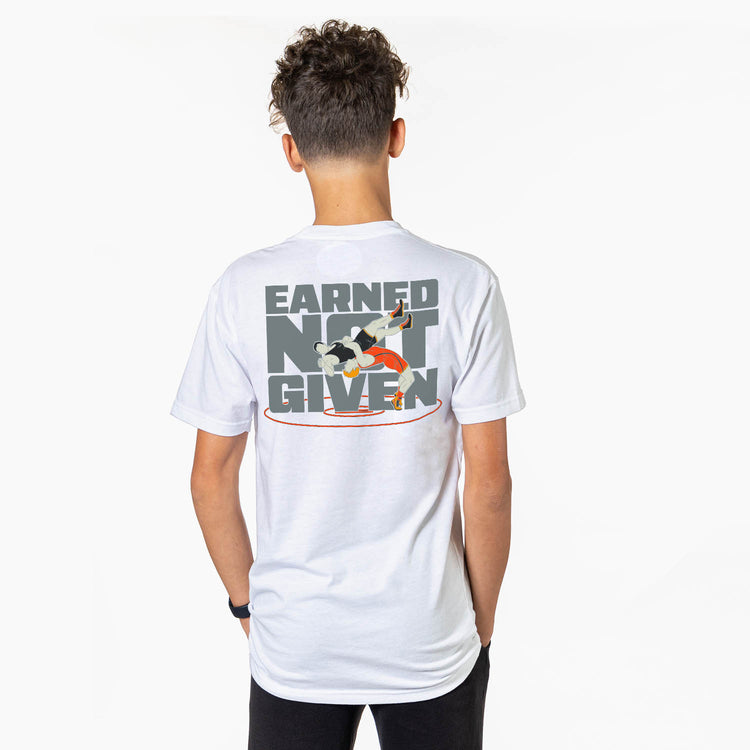 Wrestling T-Shirt Short Sleeve - Earned Not Given (Back Design)