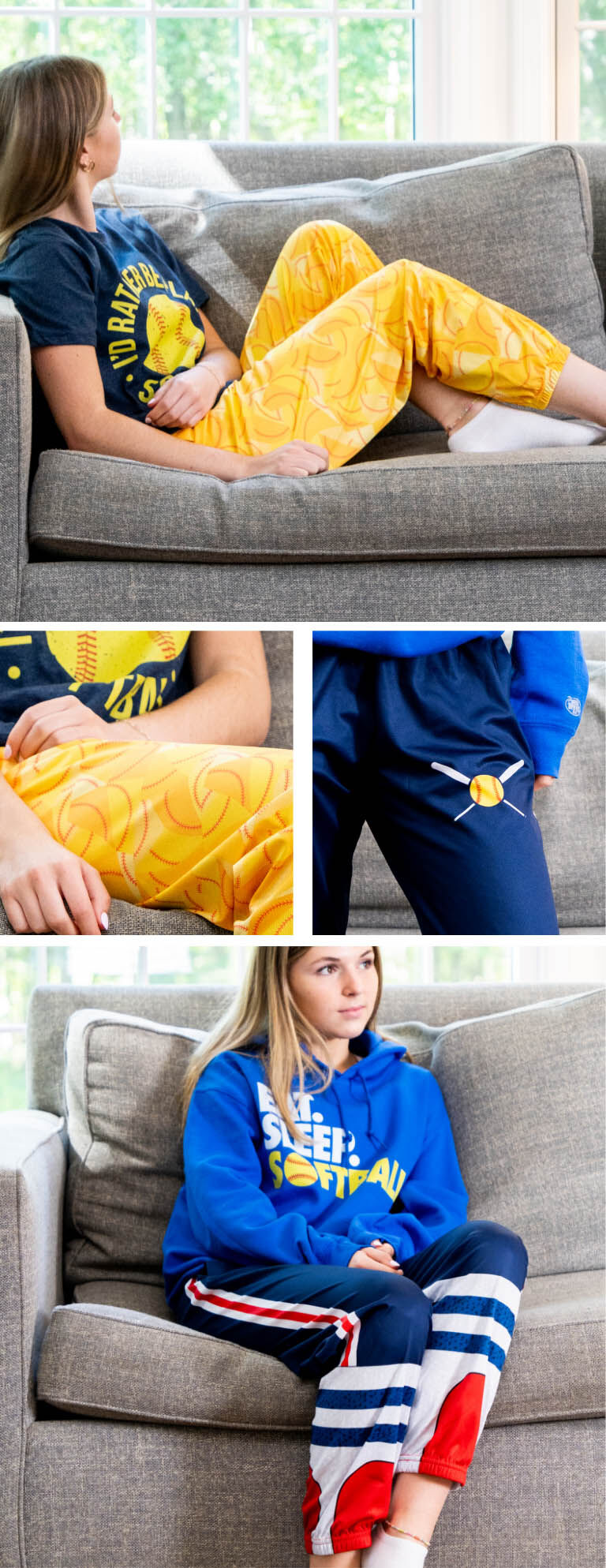 Girls softball pajamas deals