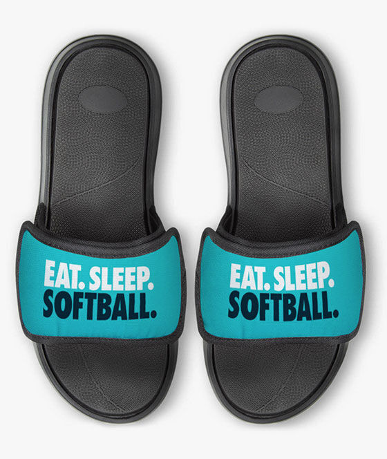 Softball discount slides sandals