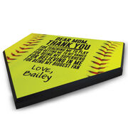 Softball Home Plate Plaque - Dear Mom