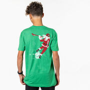 Guys Lacrosse Short Sleeve T-Shirt - Santa Laxer (Back Design)
