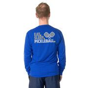 Pickleball Tshirt Long Sleeve - Eat. Sleep. Pickleball (Back Design)