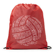 Volleyball Drawstring Backpack Volleyball Words