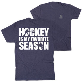 Hockey Short Sleeve T-Shirt - Hockey Is My Favorite Season (Back Design)