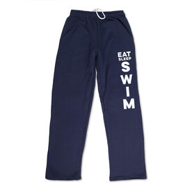 Swimming Fleece Sweatpants - Eat Sleep Swim [Youth Medium/Navy] - SS