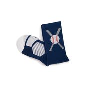 Baseball Woven Mid-Calf Socks - Crossed Bats Blue