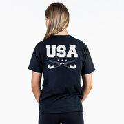 Field Hockey Short Sleeve T-Shirt - USA(Back Design)