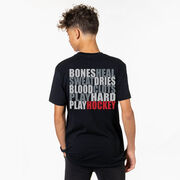 Hockey Short Sleeve T-Shirt - Bones Saying (Back Design)