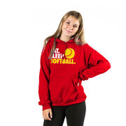 Softball Hooded Sweatshirt - Eat. Sleep. Softball.