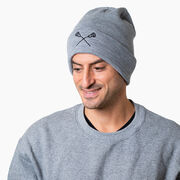 Lacrosse Embroidered Beanie - Lacrosse Sticks