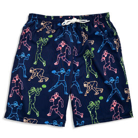 Football Swim Trunks - Neon Lights