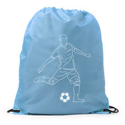 Soccer Drawstring Backpack - Soccer Guy Player Sketch