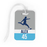 Soccer Bag/Luggage Tag - Personalized Soccer Guy Name and Number