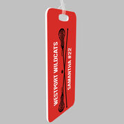 Girls Lacrosse Bag/Luggage Tag - Personalized Text with Crossed Sticks