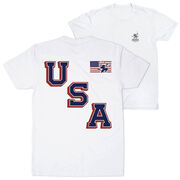 Hockey Short Sleeve T-Shirt - Hockey USA Gold (Back Design)