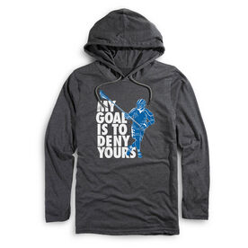 Guys Lacrosse Lightweight Hoodie - My Goal Is To Deny Yours