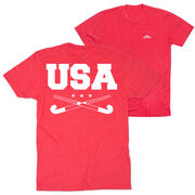 Field Hockey Short Sleeve T-Shirt - USA(Back Design)
