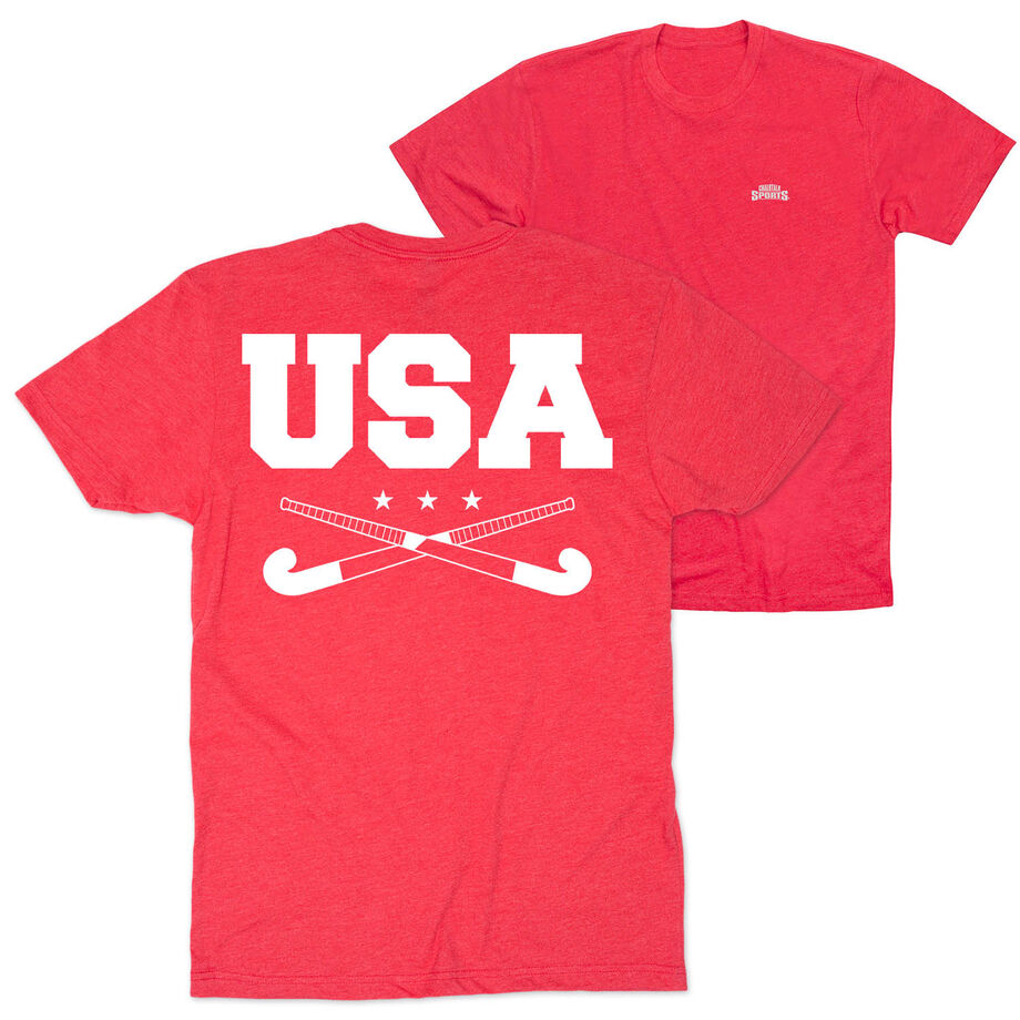 Field Hockey Short Sleeve T-Shirt - USA(Back Design)